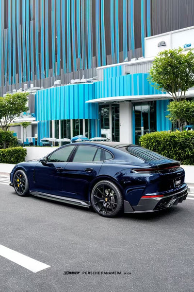 Porsche Panamera 976 Base 4 4S E-Hybird GTS Turbo 2024 with Aftermarket Parts - Side Skirts Pre-preg Carbon Fiber / FRP from CMST Tuning