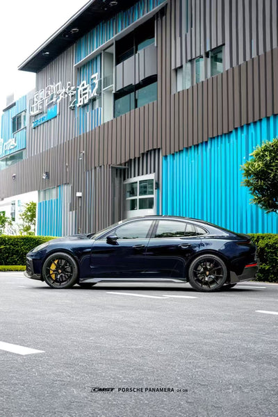 Porsche Panamera 976 Base 4 4S E-Hybird GTS Turbo 2024 with Aftermarket Parts - Side Skirts Pre-preg Carbon Fiber / FRP from CMST Tuning