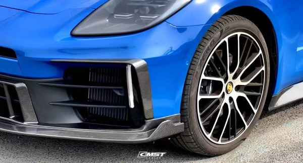 Porsche Panamera 976 Base 4 4S E-Hybird 2024 with Aftermarket Parts - Front Canards Pre-preg Carbon Fiber / FRP from CMST Tuning