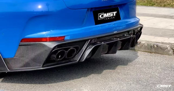 Porsche Panamera 976 Base 4 4S E-Hybird GTS Turbo 2024 with Aftermarket Parts - Rear Diffuser & Canards Pre-preg Carbon Fiber / FRP from CMST Tuning