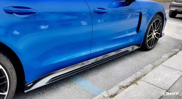 Porsche Panamera 976 Base 4 4S E-Hybird GTS Turbo 2024 with Aftermarket Parts - Side Skirts Pre-preg Carbon Fiber / FRP from CMST Tuning