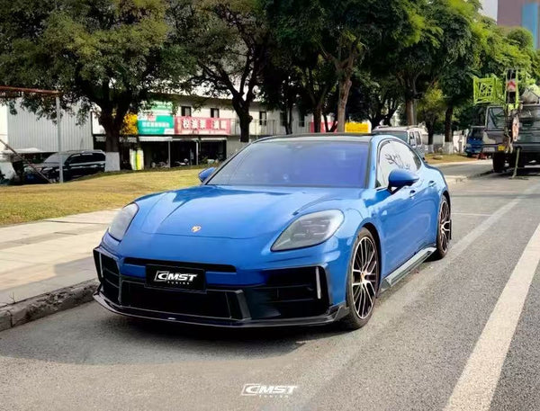 Porsche Panamera 976 Base 4 4S E-Hybird 2024 with Aftermarket Parts - Front Canards Pre-preg Carbon Fiber / FRP from CMST Tuning