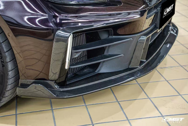 Porsche Panamera 976 Base 4 4S E-Hybird 2024 with Aftermarket Parts - Front Canards Pre-preg Carbon Fiber / FRP from CMST Tuning
