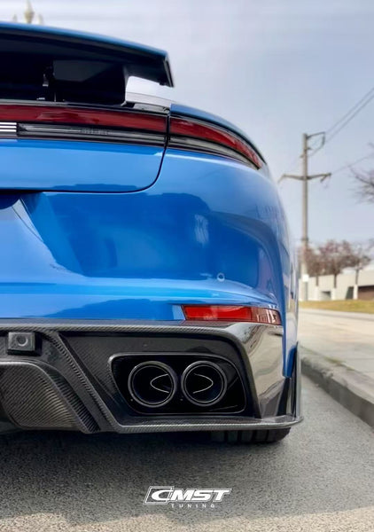 Porsche Panamera 976 Base 4 4S E-Hybird 2024 (suitable for GTS and Turbo if active spoiler is deactivated) with Aftermarket Parts - Rear Spoiler Pre-preg Carbon Fiber / FRP from CMST Tuning