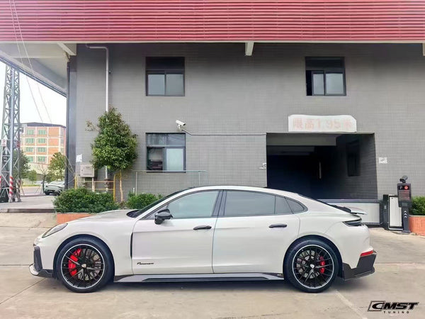 Porsche Panamera 976 Base 4 4S E-Hybird GTS Turbo 2024 with Aftermarket Parts - Side Skirts Pre-preg Carbon Fiber / FRP from CMST Tuning