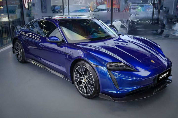 Porsche Taycan 9J1 Sedan/Cross Turismo RWD/4S/GTS 2020-2024 (RWD/4S/GTS trims will require Sport Design Package)with Aftermarket Parts -Carbon Fiber & FRP Front Lip from CMST Tuning