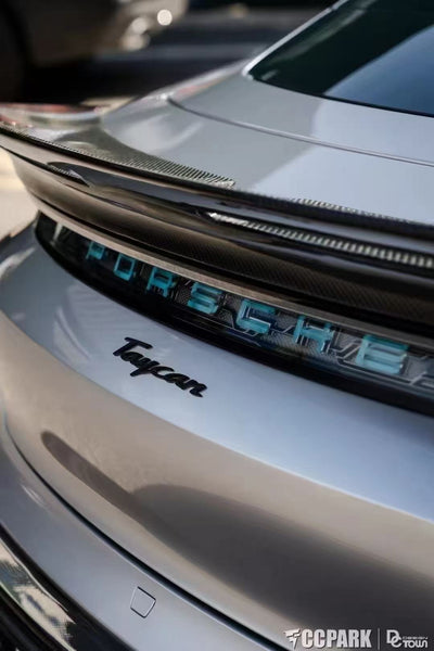 Porsche Taycan 9J1 Sedan RWD/4S/GTS/Turbo/Turbo S 2020 2021 2022 2023 2024 with Aftermarket Parts - Rear Spoiler Carbon Fiber / FPR from CMST Tuning