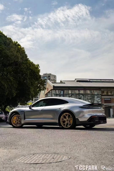 Porsche Taycan 9J1 Sedan RWD/4S/GTS/Turbo/Turbo S 2020 2021 2022 2023 2024 with Aftermarket Parts - Rear Spoiler Carbon Fiber / FPR from CMST Tuning