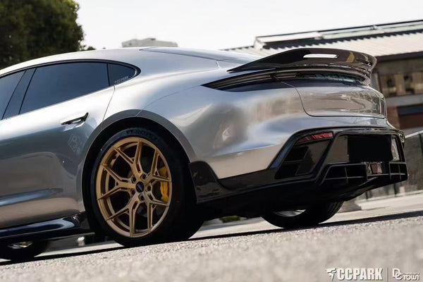 Porsche Taycan 9J1 Sedan RWD/4S/GTS/Turbo/Turbo S 2020 2021 2022 2023 2024 with Aftermarket Parts - Rear Spoiler Carbon Fiber / FPR from CMST Tuning