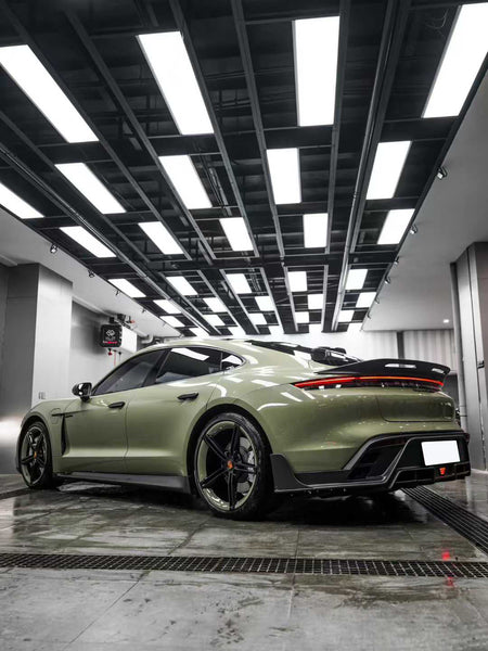 Porsche Taycan 9J1 Sedan/Cross Turismo RWD/4S/GTS/Turbo/Turbo S 2020-ON with Aftermarket Parts - Rear Diffuser & Canards Carbon Fiber / FRP from CMST Tuning