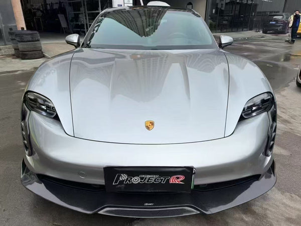 Porsche Taycan 9J1 Sedan/Cross Turismo RWD/4S/GTS 2020-2024 (RWD/4S/GTS trims will require Sport Design Package)with Aftermarket Parts -Carbon Fiber & FRP Front Lip from CMST Tuning