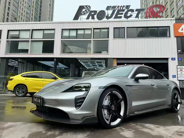 Porsche Taycan 9J1 Sedan/Cross Turismo RWD/4S/GTS 2020-2024 (RWD/4S/GTS trims will require Sport Design Package)with Aftermarket Parts -Carbon Fiber & FRP Front Lip from CMST Tuning