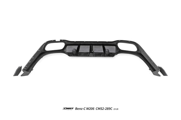 Mercedes Benz C-Class C63 C43 AMG C300 (with sport-package bumper) W206 S206 2021-ON with Aftermarket Parts - Rear Diffuser & Exhaust Carbon Fiber / FRP from CMST Tuning