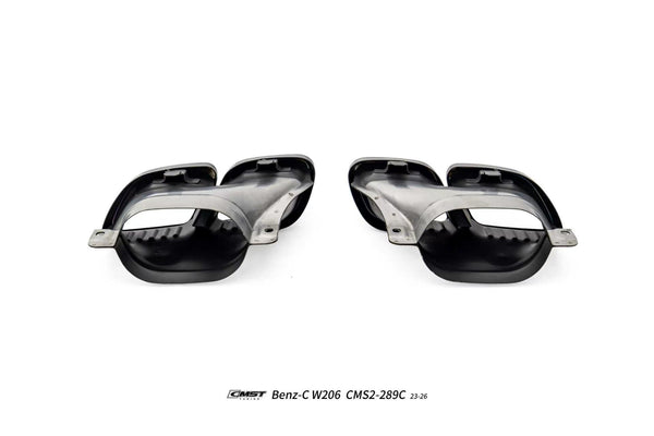 Mercedes Benz C-Class C63 C43 AMG C300 (with sport-package bumper) W206 S206 2021-ON with Aftermarket Parts - Rear Diffuser & Exhaust Carbon Fiber / FRP from CMST Tuning