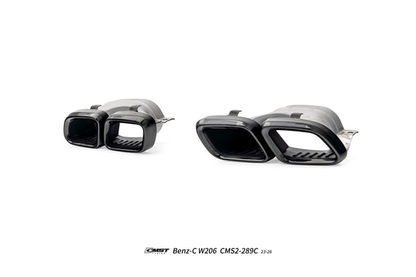 Mercedes Benz C-Class C63 C43 AMG C300 (with sport-package bumper) W206 S206 2021-ON with Aftermarket Parts - Rear Diffuser & Exhaust Carbon Fiber / FRP from CMST Tuning
