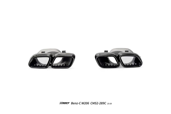 Mercedes Benz C-Class C63 C43 AMG C300 (with sport-package bumper) W206 S206 2021-ON with Aftermarket Parts - Rear Diffuser & Exhaust Carbon Fiber / FRP from CMST Tuning