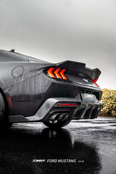 Ford Mustang S650 2.3 Ecoboost 5.0 GT Dark Horse 2024-ON with Aftermarket Parts - Rear Ducktail Trunk Lid Carbon Fiber / FRP from CMST Tuning