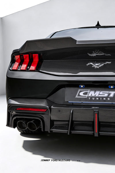 Ford Mustang S650 2.3 Ecoboost 5.0 GT Dark Horse 2024-ON with Aftermarket Parts - Rear Ducktail Trunk Lid Carbon Fiber / FRP from CMST Tuning