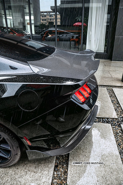 Ford Mustang S650 2.3 Ecoboost 5.0 GT Dark Horse 2024-ON with Aftermarket Parts - Rear Ducktail Trunk Lid Carbon Fiber / FRP from CMST Tuning