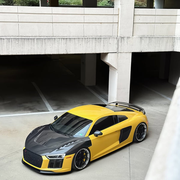 Audi R8 Gen 2 2017 2018 with Aftermarket Parts - V Style Rear Spoiler Carbon Fiber from CMST Tuning