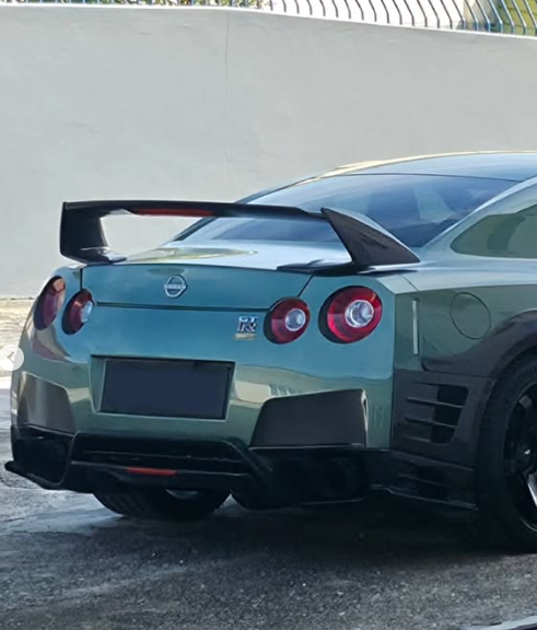 Nissan GTR Nismo T-Spec Black Edition Track Eidtion Premium Pure 2008-2023 with Aftermarket Parts - Rear Spoiler Wing Carbon Fiber / FRP from CMST Tuning
