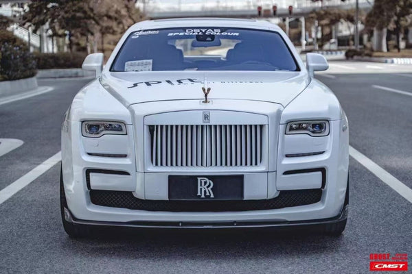 Rolls-Royce Ghost First Generation Series II 2015 2016 2017 2018 2019 2020 with Aftermarket Parts - Front Bumper &amp; Lip Carbon Fiber / FRP from CMST Tuning