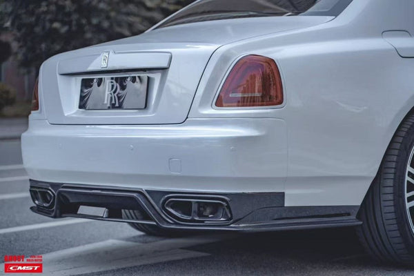 Rolls-Royce Ghost First Generation Series II 2015 2016 2017 2018 2019 2020 with Aftermarket Parts - Rear Bumper &amp; Diffuser Carbon Fiber / FRP from CMST Tuning