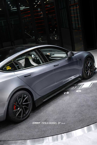 Tesla Model 3 Highland / Performance 2024-ON with Aftermarket Parts - V1 Style Side Skirts Carbon Fiber from CMST Tuning