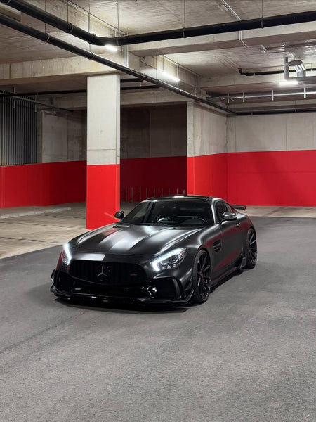 Mercedes Benz AMG GT GTS C190 2016-2019 with Aftermarket Parts - Vacuumed Carbon & FRP Side Skirts from CMST Tuning