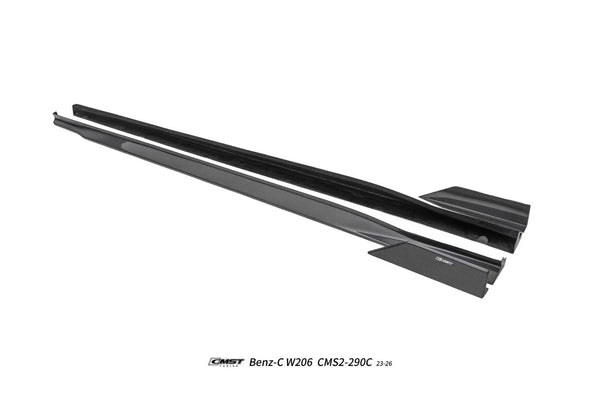 Mercedes Benz C-Class C63 C43 AMG C300 (with sport-package bumper) W206 S206 2021-ON with Aftermarket Parts - Side Skirts Carbon Fiber / FRP from CMST Tuning
