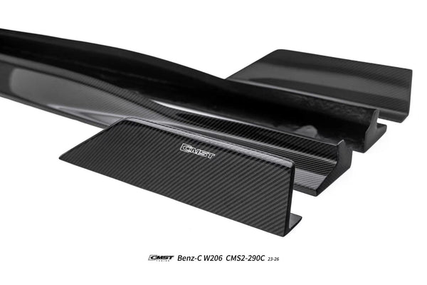 Mercedes Benz C-Class C63 C43 AMG C300 (with sport-package bumper) W206 S206 2021-ON with Aftermarket Parts - Side Skirts Carbon Fiber / FRP from CMST Tuning