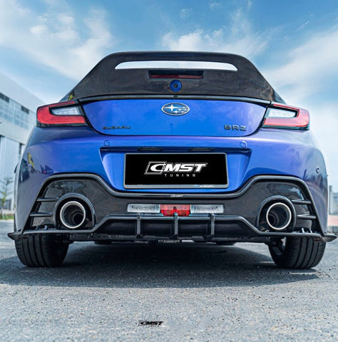 Subaru BRZ ZN8 & Toyota GR86 2022-ON with Aftermarket Parts - V1 Style Carbon Fiber Rear Diffuser from  CMST TuningSubaru BRZ ZD8 & Toyota GR86 ZN8 2022-ON with Aftermarket Parts - V1 Style Carbon Fiber Rear Diffuser from  CMST Tuning