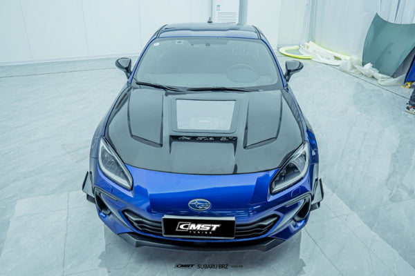 Subaru BRZ ZD8 & Toyota GR86 ZN8 2022-ON with CMST Tuning's Aftermarket Parts - Hood V2 Style Carbon Fiber / FRP