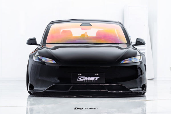 Tesla Model 3 Highland 2024-ON with Aftermarket Parts - V1 Front Lip Carbon Fiber from CMST Tuning