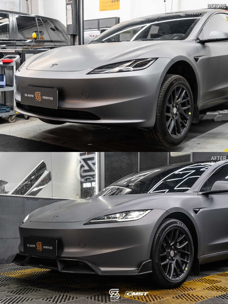 Tesla Model 3 Highland 2024-ON with Aftermarket Parts - V1 Front Lip Carbon Fiber from CMST Tuning