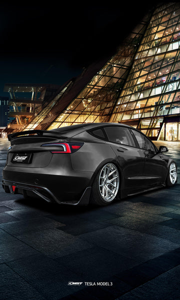 Tesla Model 3 Highland 2024-ON with Aftermarket Parts - V1 Style Carbon Fiber Rear Spoiler from CMST Tuning