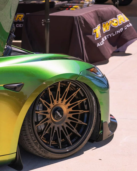 Tesla Model 3 Highland 2024-ON with Aftermarket Parts - Horizon Style Front Bumper & Lip Carbon Fiber / FRP from CMST Tuning