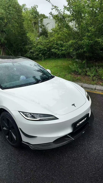 Tesla Model 3 Highland 2024-ON with Aftermarket Parts - V2 Style Front Lip Carbon Fiber from CMST Tuning