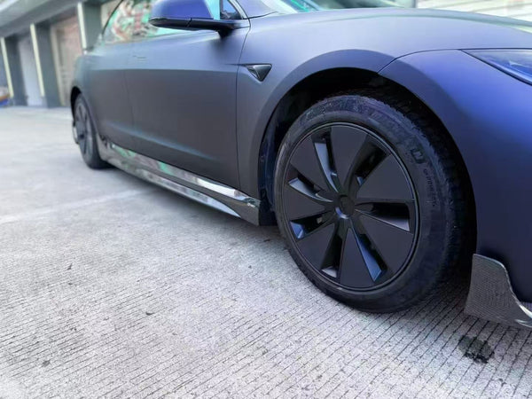 Tesla Model 3 Highland / Performance 2024-ON with Aftermarket Parts - V1 Style Side Skirts Carbon Fiber from CMST Tuning
