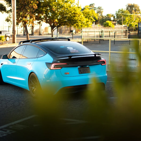  Tesla Model 3 Highland / Performance 2024-ON with Aftermarket Parts - V1 Style Rear Spoiler Carbon Fiber from CMST Tuning