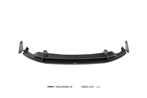 Tesla Model 3 Performance 2024-ON with Aftermarket Parts - V1 Front Lip Carbon Fiber / FRP from CMST Tuning