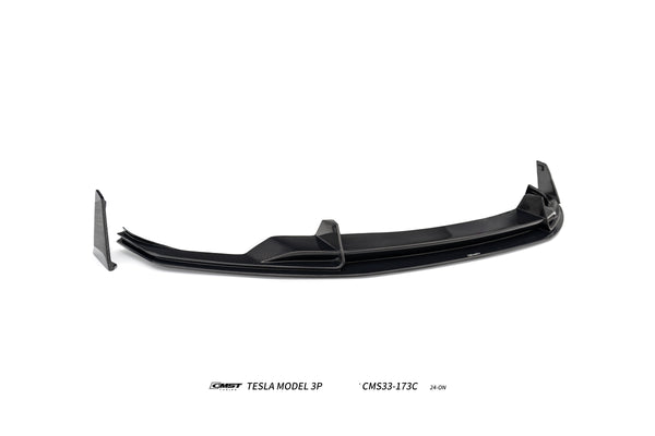 Tesla Model 3 Performance 2024-ON with Aftermarket Parts - V1 Front Lip Carbon Fiber / FRP from CMST Tuning