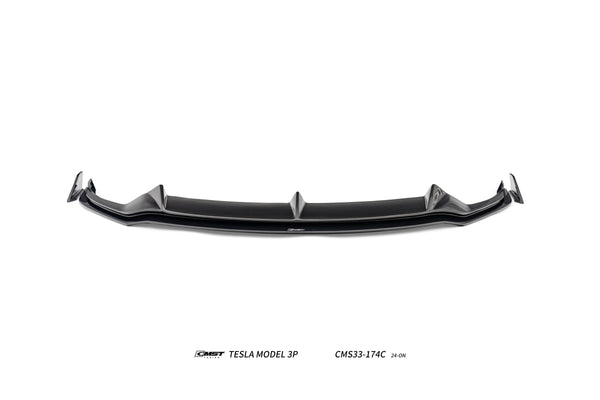 Tesla Model 3 Performance 2024-ON with Aftermarket Parts - V2 Front Lip Carbon Fiber / FRP from CMST Tuning