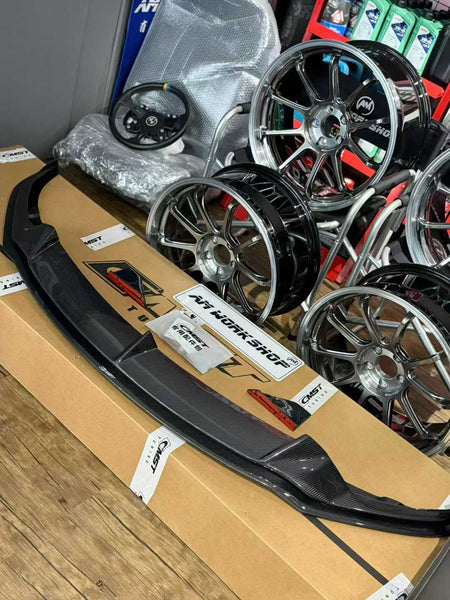 Tesla Model 3 Performance 2024-ON with Aftermarket Parts - V2 Front Lip Carbon Fiber / FRP from CMST Tuning