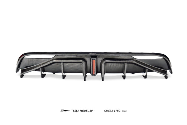 Tesla Model 3 Performance 2024-ON with Aftermarket Parts - V1 Rear Diffuser Carbon Fiber / FRP from CMST Tuning