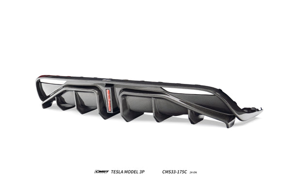 Tesla Model 3 Performance 2024-ON with Aftermarket Parts - V1 Rear Diffuser Carbon Fiber / FRP from CMST Tuning