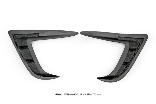 Tesla Model 3 Performance 2024-ON with Aftermarket Parts - Upper Valences Carbon Fiber / FRP from CMST Tuning