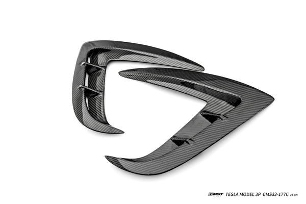Tesla Model 3 Performance 2024-ON with Aftermarket Parts - Upper Valences Carbon Fiber / FRP from CMST Tuning