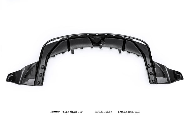 Tesla Model 3 Highland Performance 2024-ON with Aftermarket Parts - V2 Rear Diffuser &  Canards Carbon Fiber / FRP from CMST Tuning