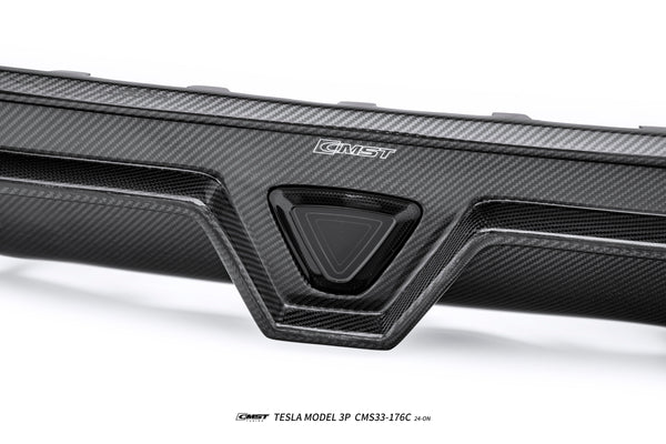 Tesla Model 3 Highland Performance 2024-ON with Aftermarket Parts - V2 Rear Diffuser &  Canards Carbon Fiber / FRP from CMST Tuning